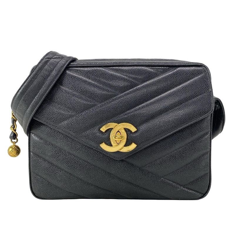 Chanel Shoulder Bag - Black Gold Hardware Coco Ball