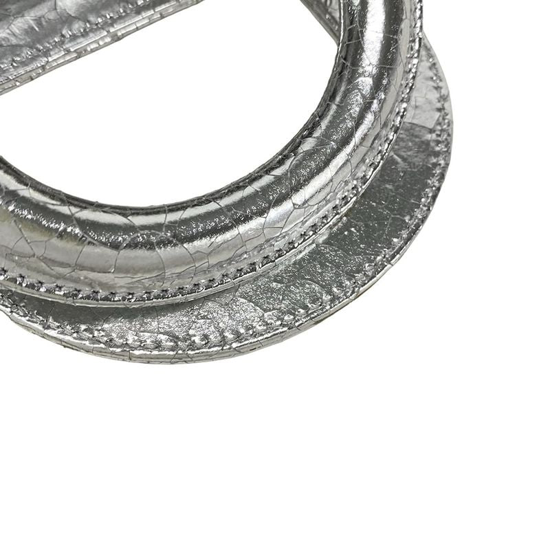 Dior Christian Dior Handbag Lady Dior Micro Bag Silver Cracked Leather