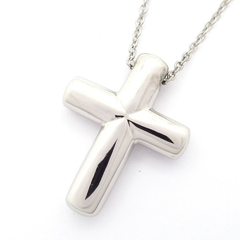 Tiffany & Co Necklace Dots Cross Pt950 X Diamond 4p Diamond Cross