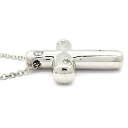 Tiffany & Co Necklace Dots Cross Pt950 X Diamond 4p Diamond Cross