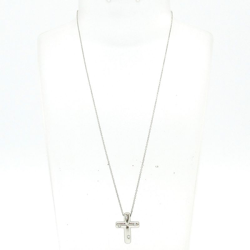 Tiffany & Co Necklace Dots Cross Pt950 X Diamond 4p Diamond Cross