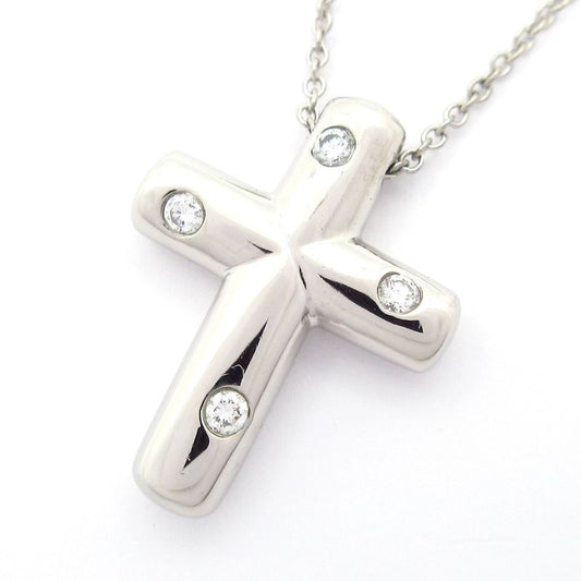 Tiffany & Co Necklace Dots Cross Pt950 X Diamond 4p Diamond Cross