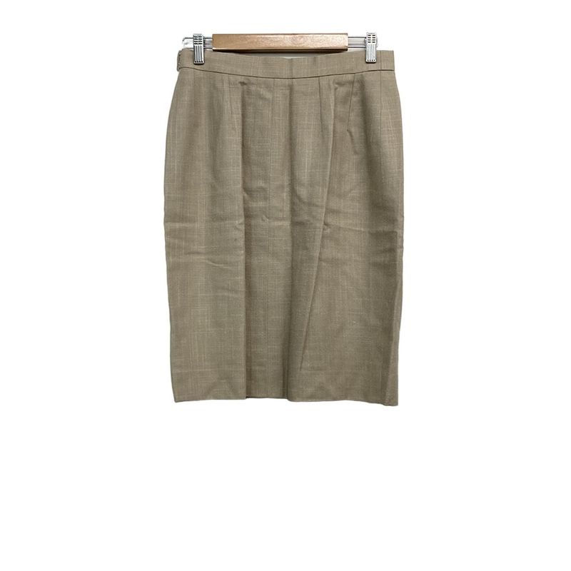 Hermes Skirt Size 42 L Women's Beige Knee Length Silk