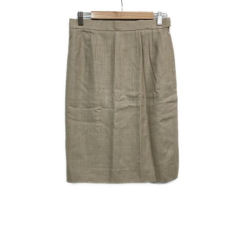Hermes Skirt Size 42 L Women's Beige Knee Length Silk