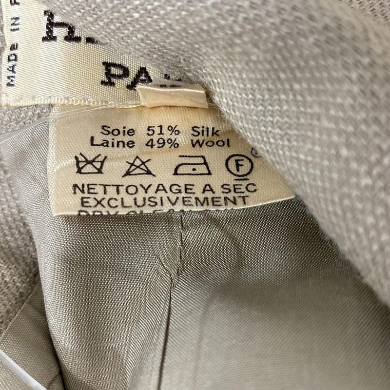 Hermes Skirt Size 42 L Women's Beige Knee Length Silk