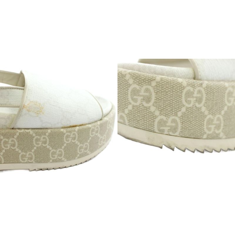 Gucci Sandals Platform GG Supreme Thick Sole Open Toe Strap 35 22cm (8.66in)