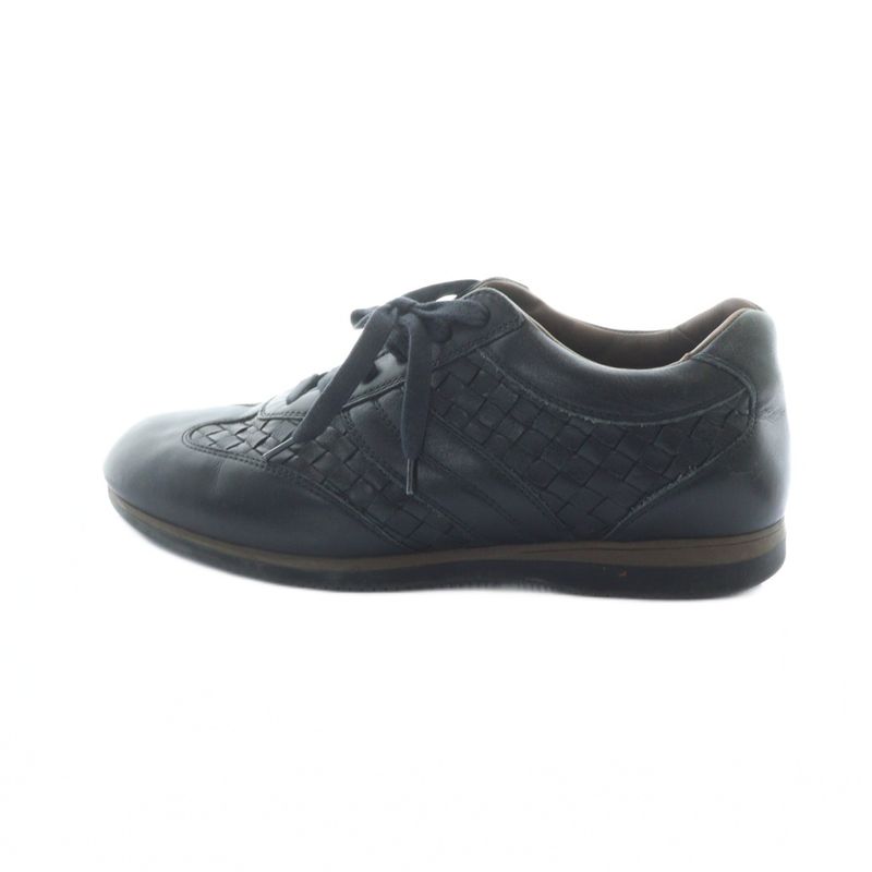 Bottega Veneta Intrecciato Low Cut Sneakers Shoes Leather Logo Black • Gy19 Mq