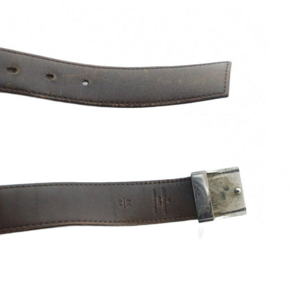 Louis Vuitton Damier Sainteur Carre Belt M6881w Leather Logo Silver Hardware 85