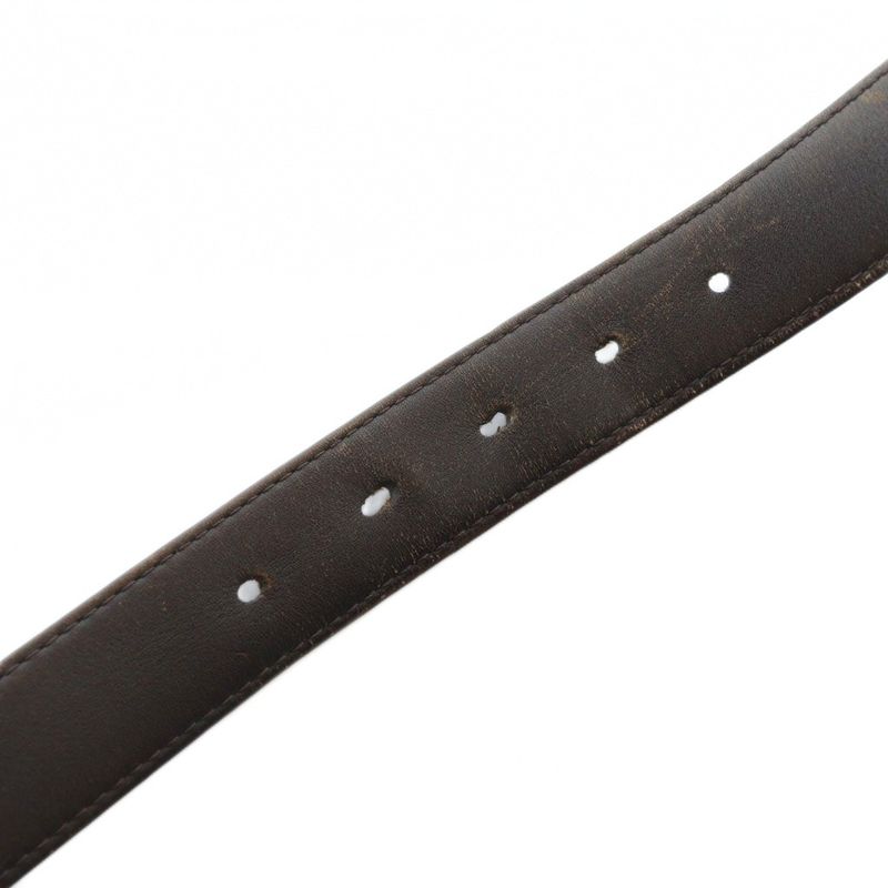 Louis Vuitton Damier Sainteur Carre Belt M6881w Leather Logo Silver Hardware 85