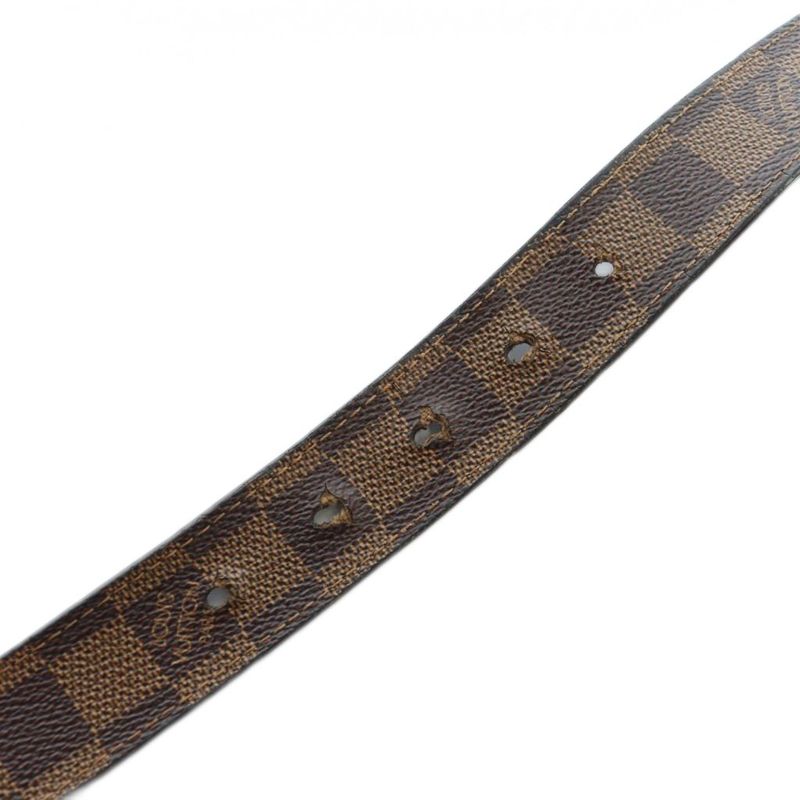 Louis Vuitton Damier Sainteur Carre Belt M6881w Leather Logo Silver Hardware 85