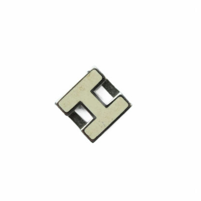 Hermes Cage Do Ash H Cube Pendant Top Charm Necklace Top Beige Silver Color Kw
