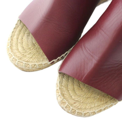 Celine Phoebe Period Sandals Espadrilles Leather Open Toe Wedge Sole 36 23cm