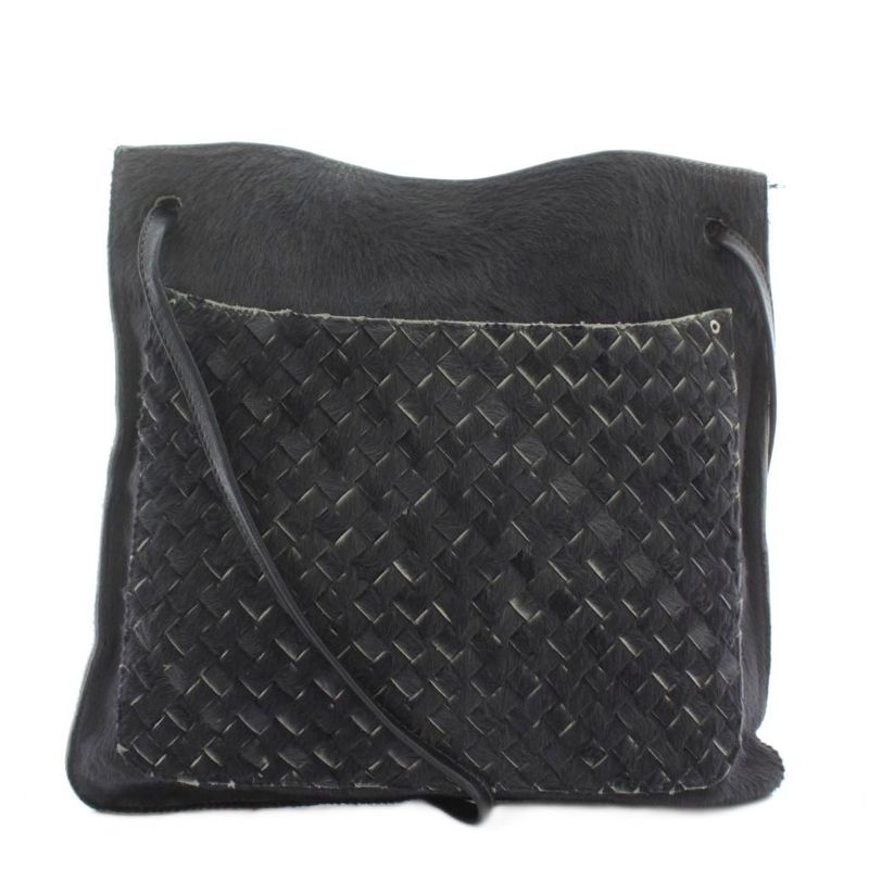 Bottega Veneta Shoulder Bag Haraco Leather Intrecciato Black Xz • OH • Gy11