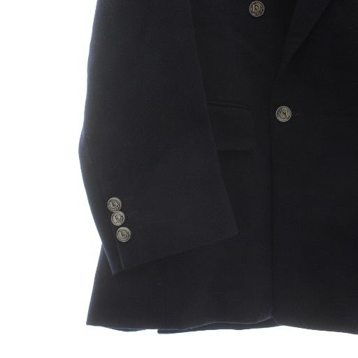 Christian Dior Tailored Jacket Blue Leather Wool Double 4b Fully Lined Shoulder