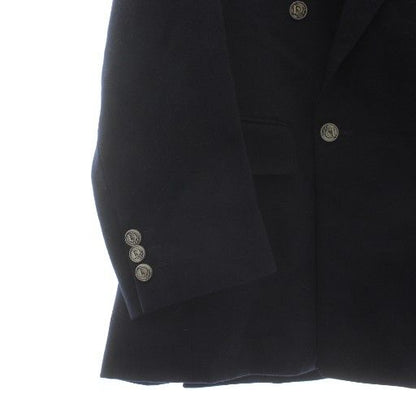 Christian Dior Tailored Jacket Blue Leather Wool Double 4b Fully Lined Shoulder