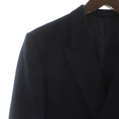 Christian Dior Tailored Jacket Blue Leather Wool Double 4b Fully Lined Shoulder
