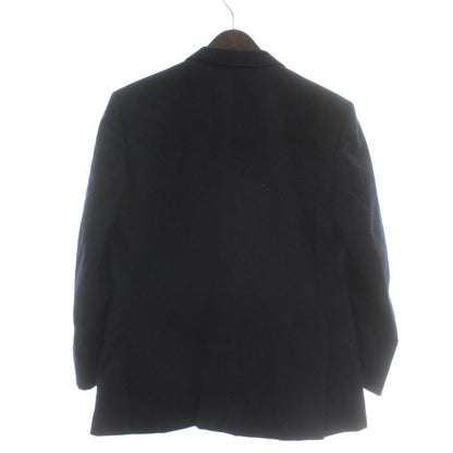 Christian Dior Tailored Jacket Blue Leather Wool Double 4b Fully Lined Shoulder