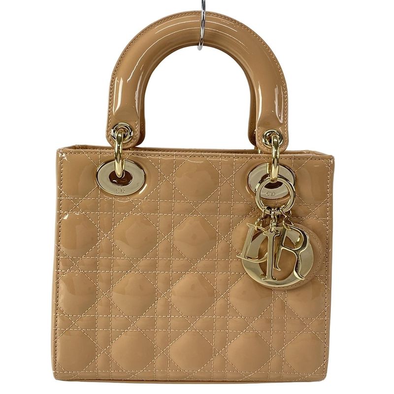 Dior Christian Dior Handbag Lady Dior Small M0531owcb_49p Pink Beige Leather