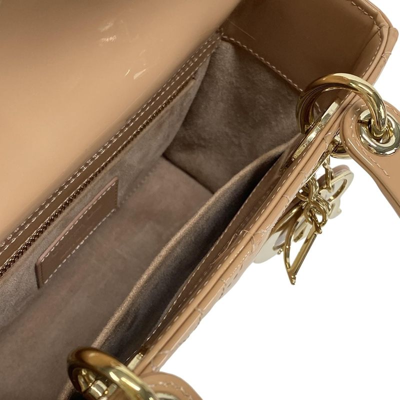 Dior Christian Dior Handbag Lady Dior Small M0531owcb_49p Pink Beige Leather