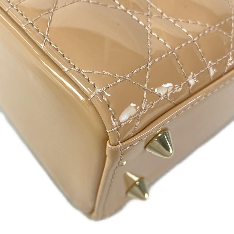 Dior Christian Dior Handbag Lady Dior Small M0531owcb_49p Pink Beige Leather