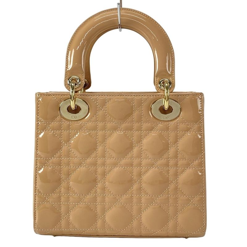 Dior Christian Dior Handbag Lady Dior Small M0531owcb_49p Pink Beige Leather