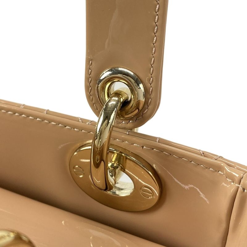 Dior Christian Dior Handbag Lady Dior Small M0531owcb_49p Pink Beige Leather