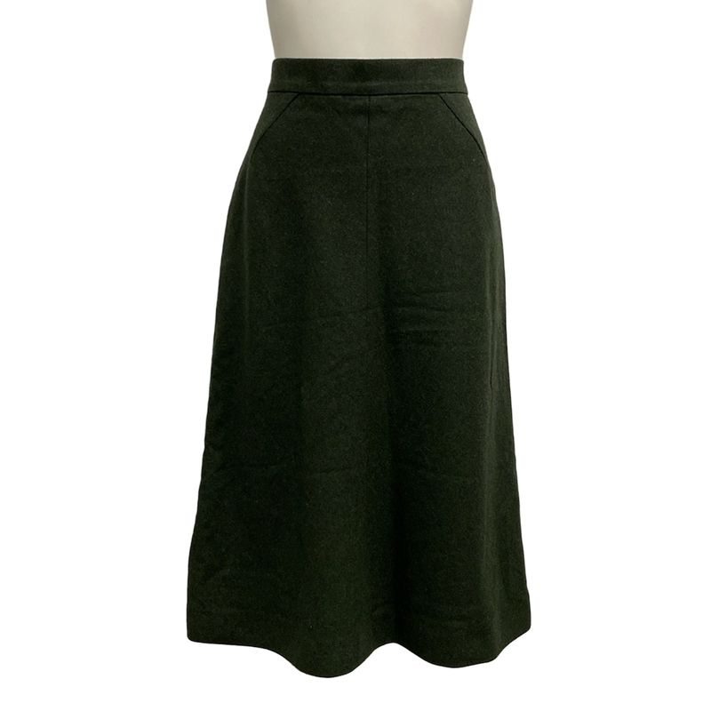 Hermes Skirt Setup Size 38 M Women's - Dark Green Wool Cashmere