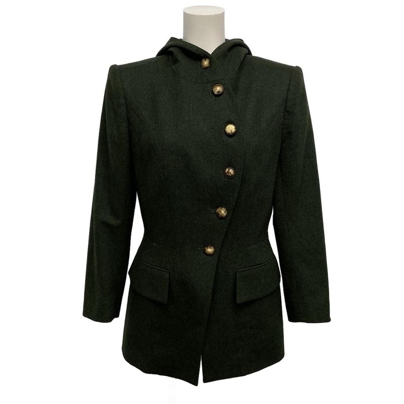 Hermes Skirt Setup Size 38 M Women's - Dark Green Wool Cashmere