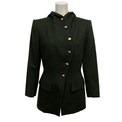 Hermes Skirt Setup Size 38 M Women's - Dark Green Wool Cashmere