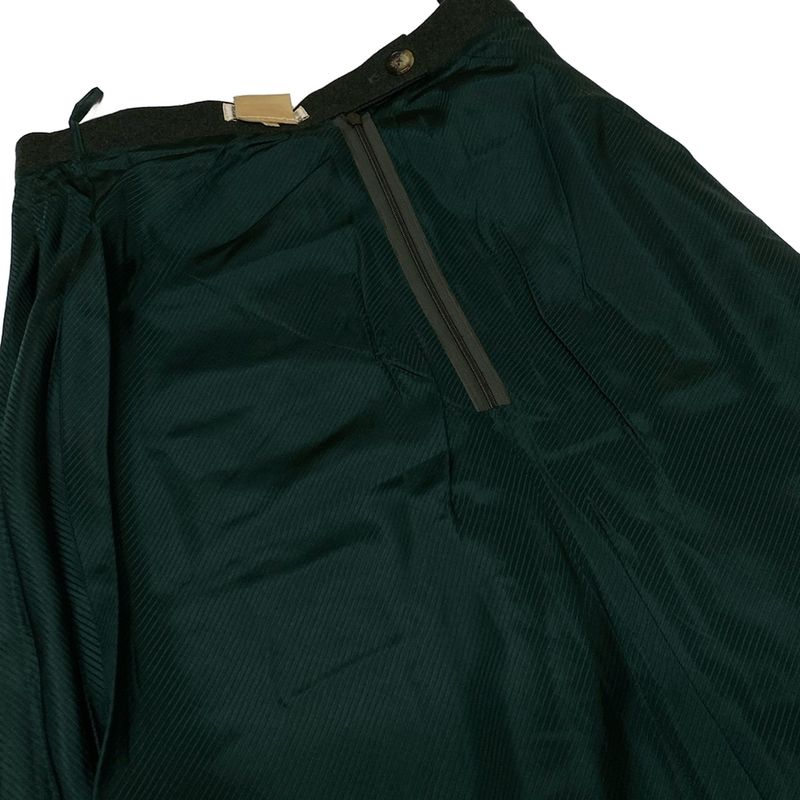 Hermes Skirt Setup Size 38 M Women's - Dark Green Wool Cashmere