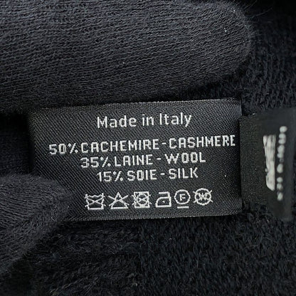Chanel Scarf CC Logo Cashmere Beads Shawl Black