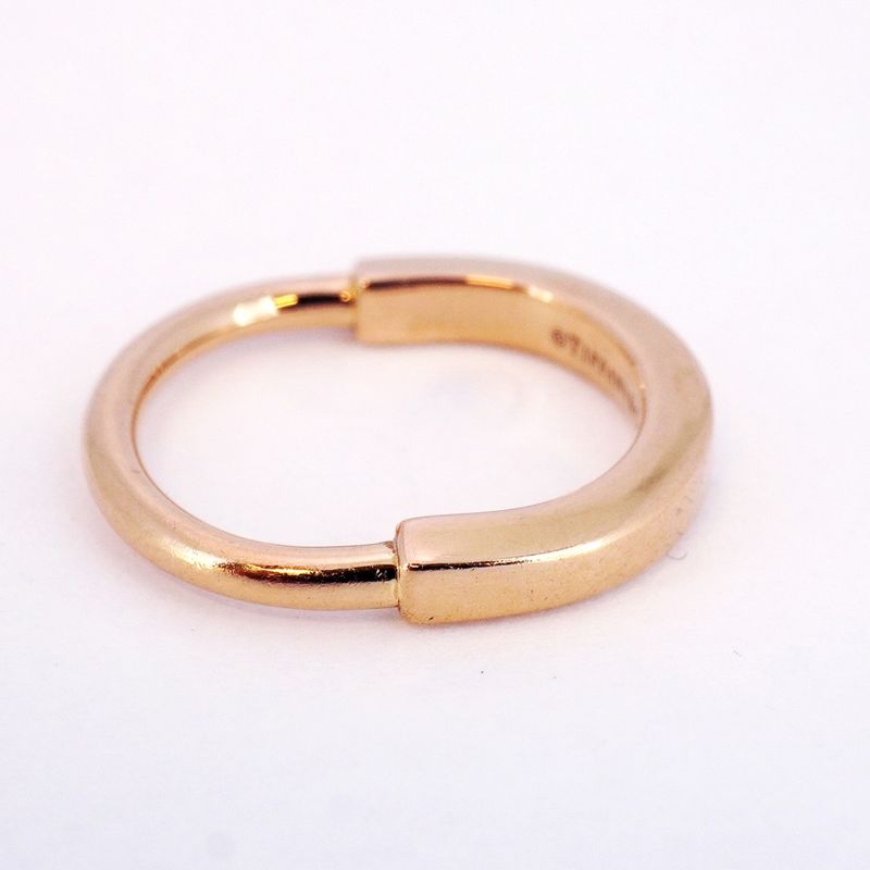 Tiffany & Co Ring Lock 18k Pink Gold Pink Gold Size 6.5 Women's