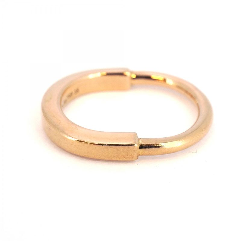 Tiffany & Co Ring Lock 18k Pink Gold Pink Gold Size 6.5 Women's