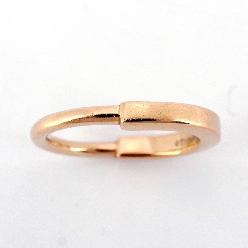 Tiffany & Co Ring Lock 18k Pink Gold Pink Gold Size 6.5 Women's