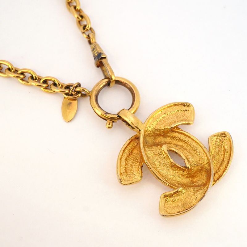 Chanel Necklace Vintage Coco Mark Matelasse GP Plated Gold Ladies