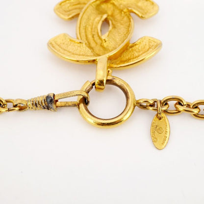 Chanel Necklace Vintage Coco Mark Matelasse GP Plated Gold Ladies