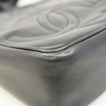 Chanel Shoulder Bag Triple Coco Lambskin Navy Gold Hardware Women's