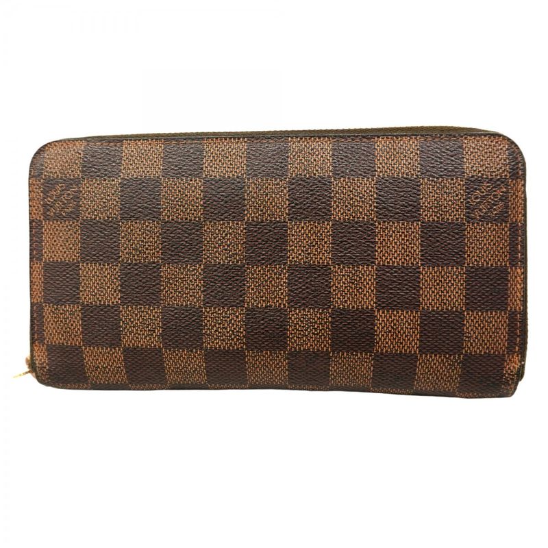 Louis Vuitton Long Wallet Damier Zippy Wallet N60015 Ebene Men's Women's Unisex