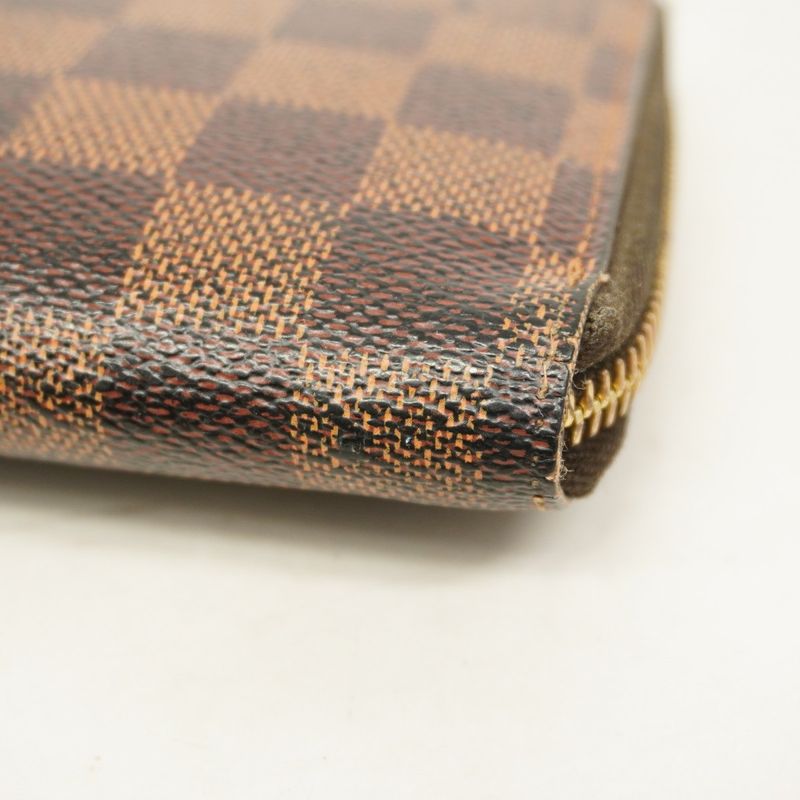 Louis Vuitton Long Wallet Damier Zippy Wallet N60015 Ebene Men's Women's Unisex