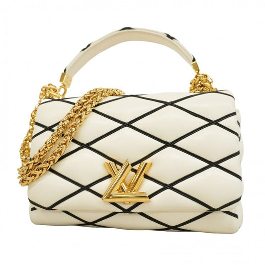 Louis Vuitton Handbag Maltage Go-14mm (0.55in) M22890 White Black 2way Bag