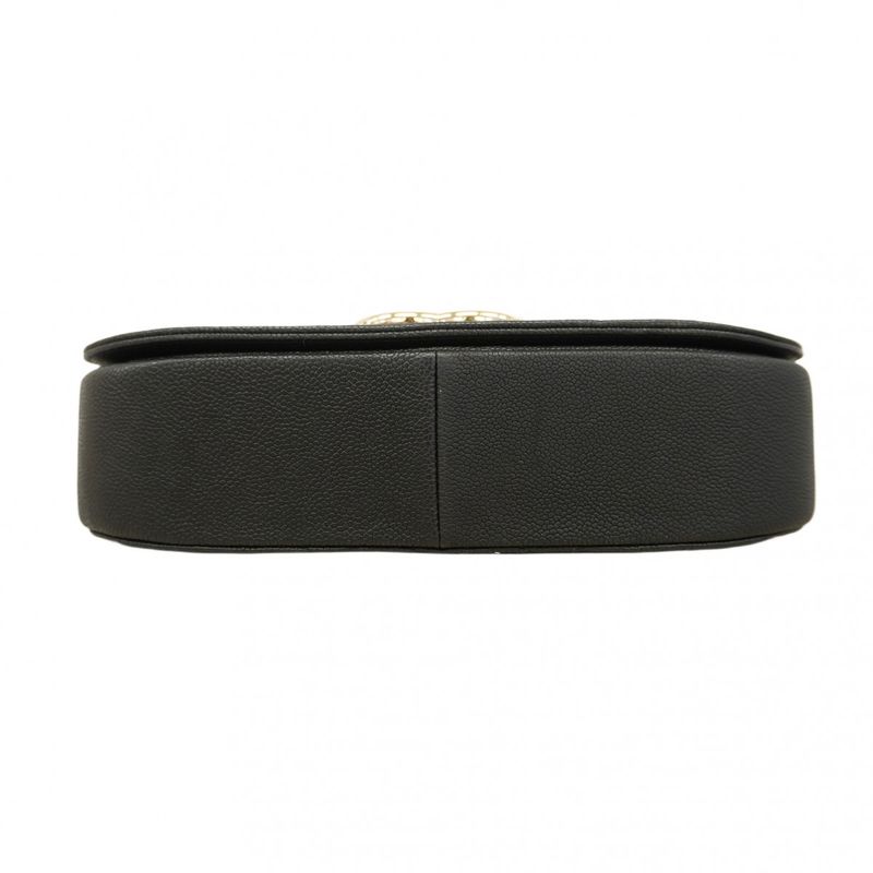 Chanel Handbag Matelasse Caviar Skin Black Gold Hardware 2way Bag Ladies