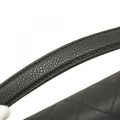 Chanel Handbag Matelasse Caviar Skin Black Gold Hardware 2way Bag Ladies