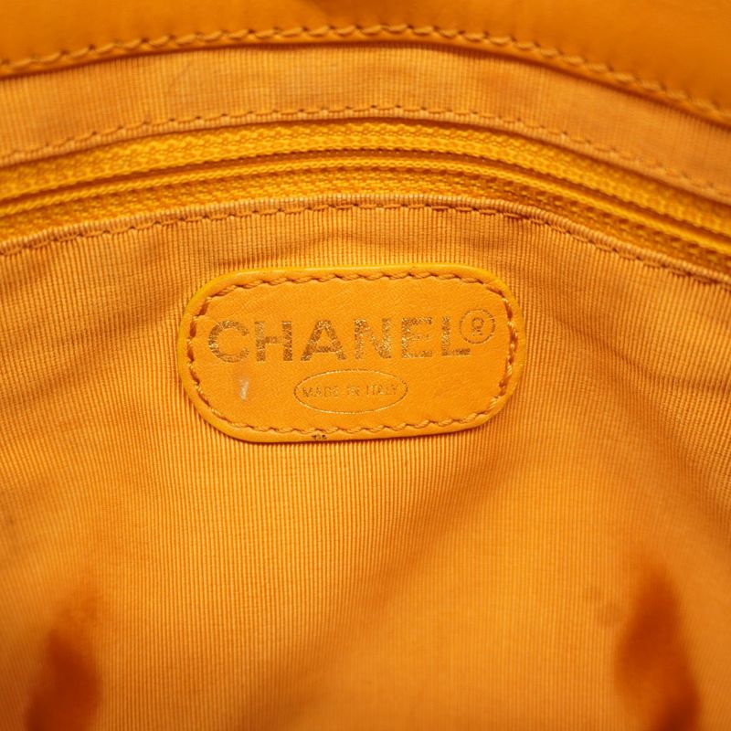 Chanel Tote Bag Lambskin Orange Gold Hardware Women's