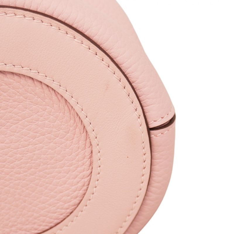 Hermes Handbag in the Loop 18 Taurillon Clemence Swift Rose Sakura Silver