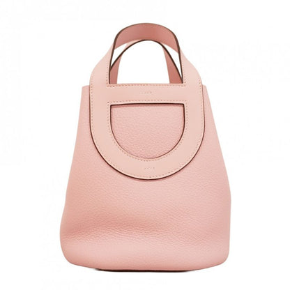 Hermes Handbag in the Loop 18 Taurillon Clemence Swift Rose Sakura Silver