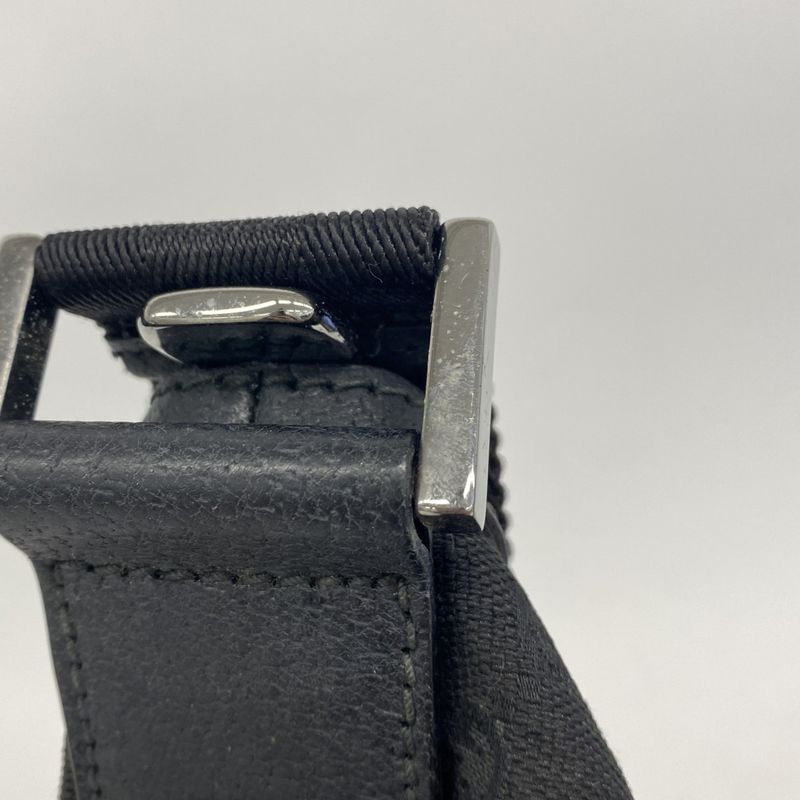 Gucci Shoulder Bag GG Canvas 181092 Canvas Black Silver Hardware Women's