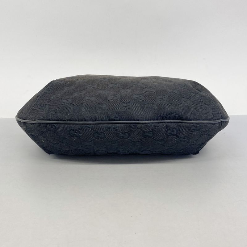 Gucci Shoulder Bag GG Canvas 181092 Canvas Black Silver Hardware Women's