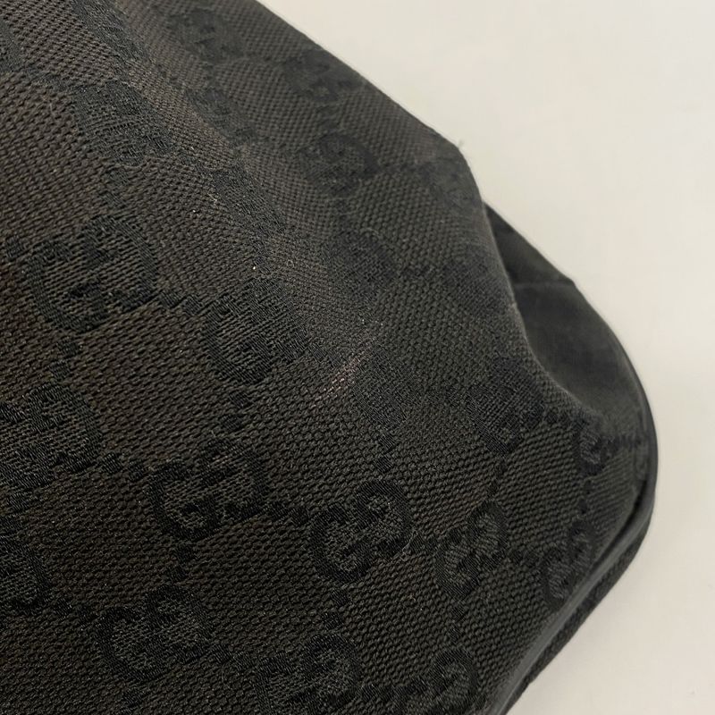 Gucci Shoulder Bag GG Canvas 181092 Canvas Black Silver Hardware Women's