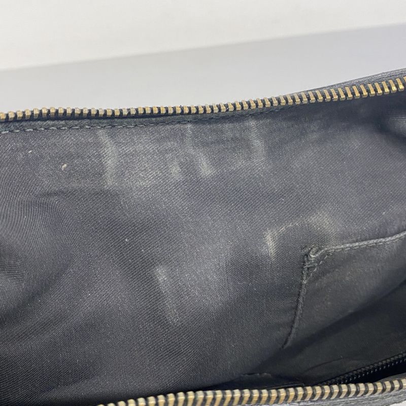 Gucci Shoulder Bag GG Canvas 181092 Canvas Black Silver Hardware Women's