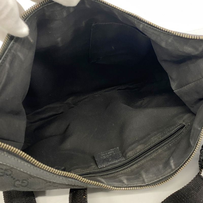 Gucci Shoulder Bag GG Canvas 181092 Canvas Black Silver Hardware Women's